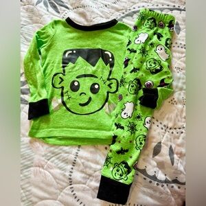 Halloween Green Frankenstein Pajamas Size 2T